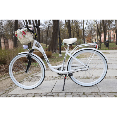 Dámsky retro bicykel Hliníkový 28" Lavida 3-prevodový [A] Biely
